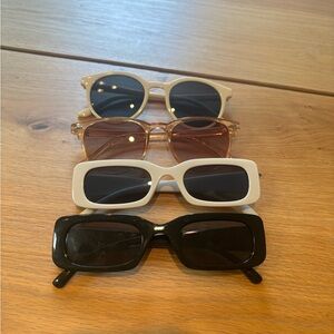 Stylish Sunglasses Set - Black, White, Rose and Tan